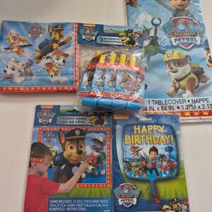 Paw Patrol birthday party supplies 5 pieces lot table cover game balloon blowout
